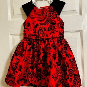 Wonder Nation Red Floral Dress Christmas Girls Size 5
